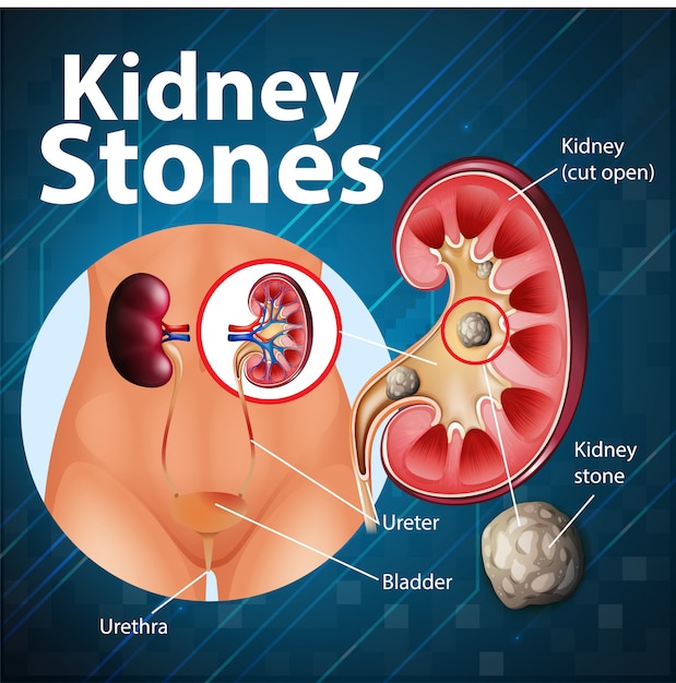 Informative illustration of kidney stones