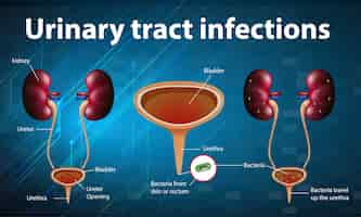 Free vector informative illustration of urinary tract infections