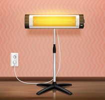 infrared heater waves realistic illustration
