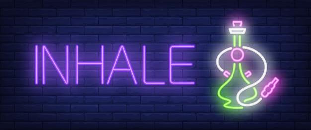 Inhale neon sign