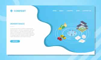 Free vector inheritance concept for website template or landing homepage with isometric style