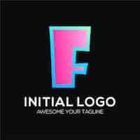 Free vector initial f color logo design template modern