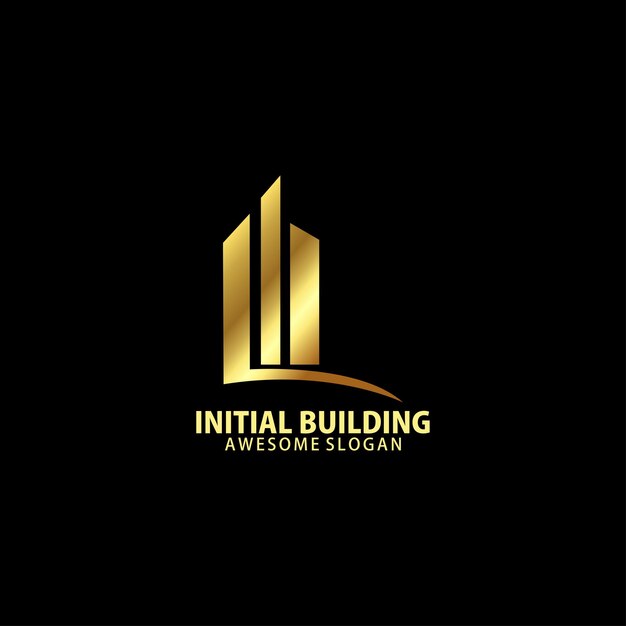 Free vector initial l i with real estate logo design luxury color