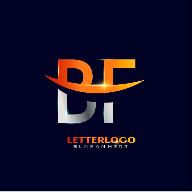 Free Vector initial letter bf logotype  with swoosh design for company and business logo.
