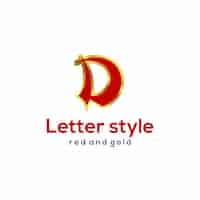 Vettore gratuito tipo di logo iniziale della lettera d con disegno in stile giapponese e cinese per loghi aziendali e commerciali