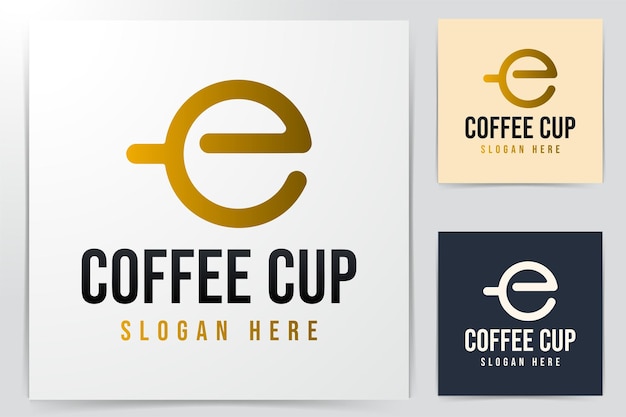 Initial letter e o coffee cup modern logo ideas. inspiration logo design. template vector illustration. isolated on white background