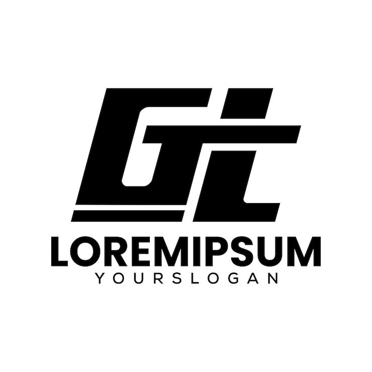 Free Vector initial letter g t logo design