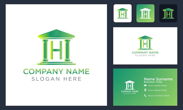 Начальная буква h здание дизайн логотипа шаблон логотипа векторная иллюстрация изолированный дизайн и бизнес брендинг