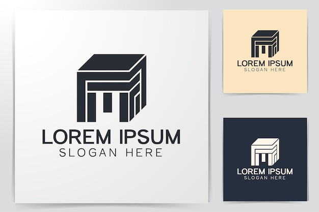 Initial letter M Box Modern Logo Ideas. Inspiration logo design. Template Vector Illustration. Isolated On White Background