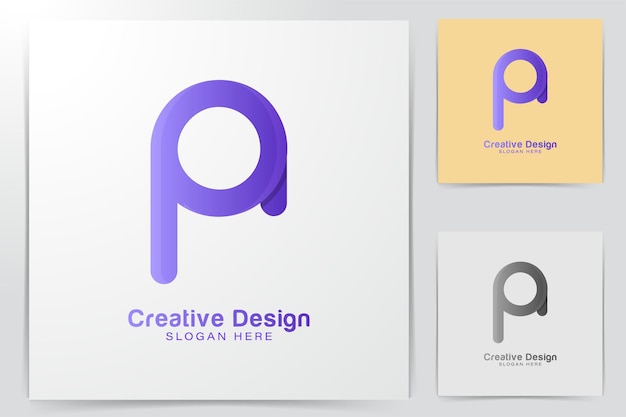 Буквица Paqo идеи логотипа. Дизайн логотипа вдохновения. Шаблон векторные иллюстрации. Изолированные на белом фоне