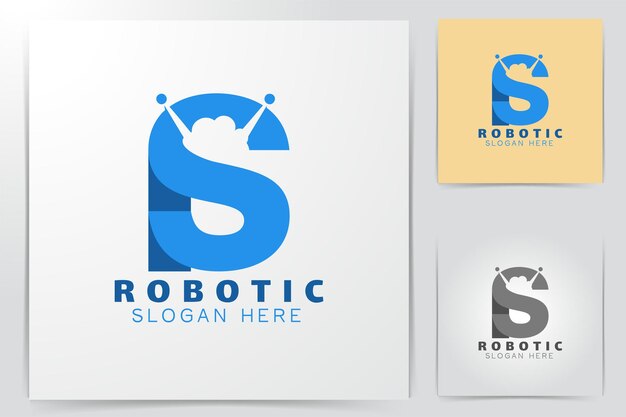 Буквица RS Идеи современных робототехнических логотипов. Дизайн логотипа вдохновения. Шаблон векторные иллюстрации. Изолированные на белом фоне