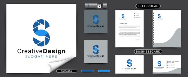 Vettore gratuito lettera iniziale s modern shutter camera logo ideas inspiration logo design template illustrazione vettoriale isolata su sfondo bianco