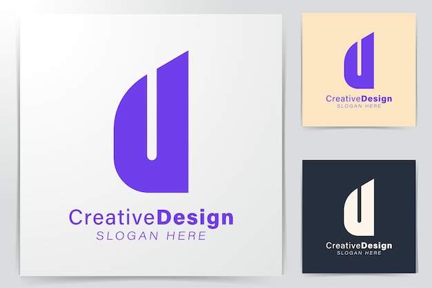 最初の文字uモダンロゴのアイデア。インスピレーションのロゴデザイン。テンプレートのベクトル図です。白い背景に分離