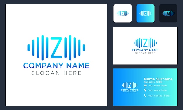 無料ベクター 頭文字 z 波音ロゴ デザイン ロゴ テンプレート ベクトル イラスト分離デザインとビジネス ブランディング