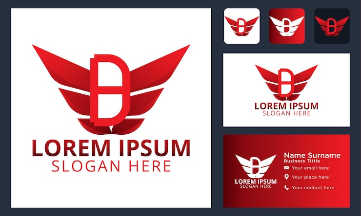 Free Vector initial monogram letter b aircraft wings logo icon modern heraldic wings logo linear flying airlines logotype wings logo concept