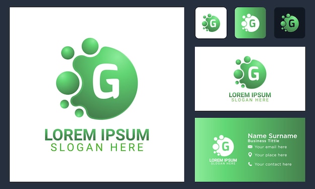 Initial monogram letter g modern dot Creative Technology Concept Logo Design Template