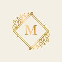 Free vector initialed gold frame background