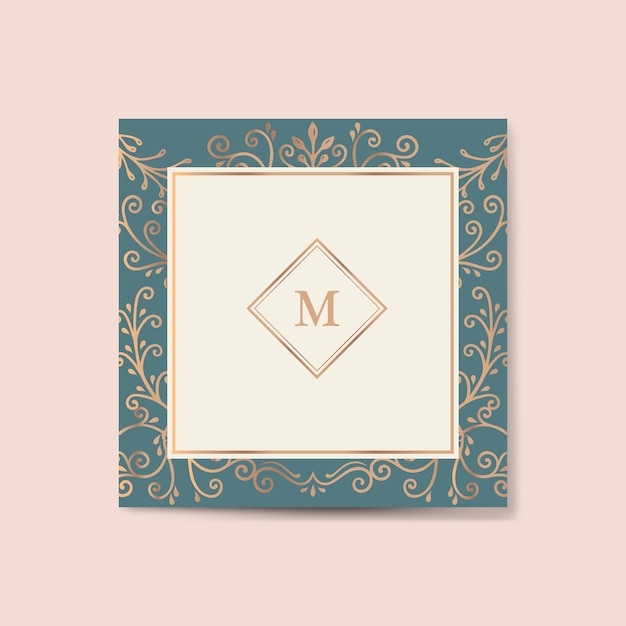 Free vector initialed gold frame background