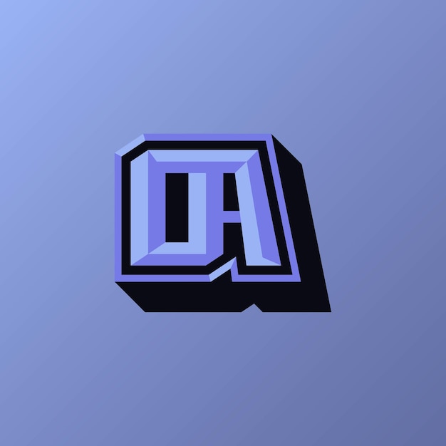 Логотип initials oa яркого цвета подходит для киберспортивных команд и не только Premium векторы