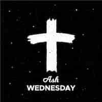 Free vector ink ash wednesday cross