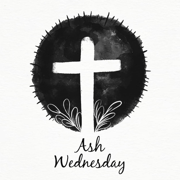 Free vector ink ash wednesday illustration