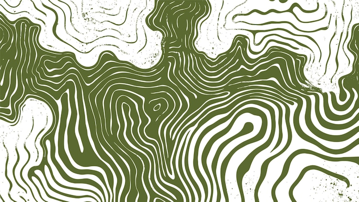 Free Vector ink brush green waves background