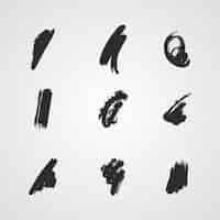 Free vector ink brush stroke collection