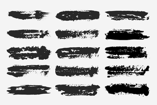 Free vector ink brush stroke collection