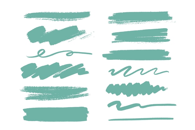 Ink brush stroke collection Free Vector