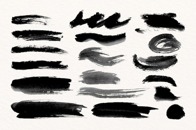 Ink brush stroke collection