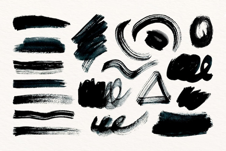 Free Vector ink brush stroke collection