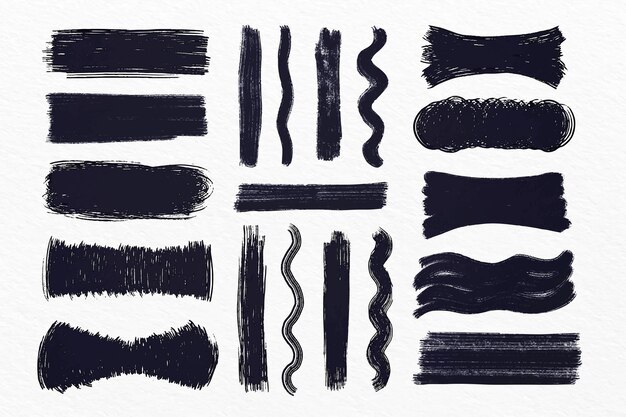 Free vector ink brush stroke collection