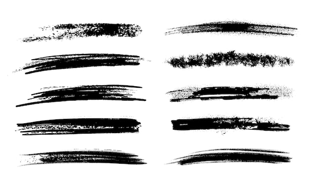 ink brush strokes set