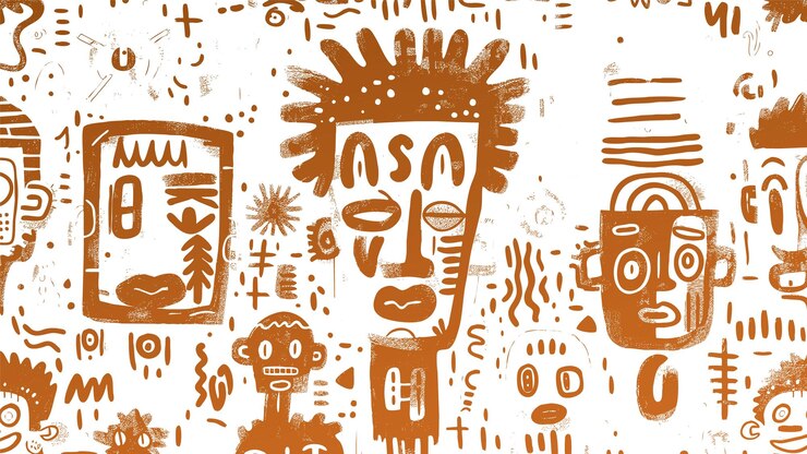 Free Vector ink brush tribal art