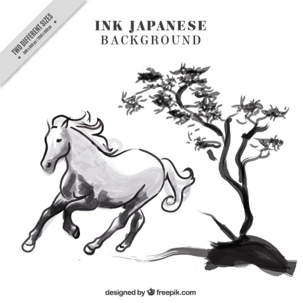 Free vector ink japanese background