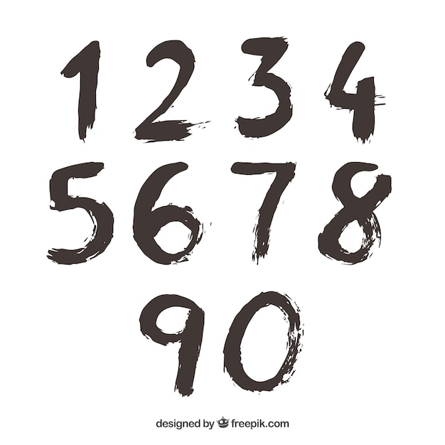 Free vector ink number collection