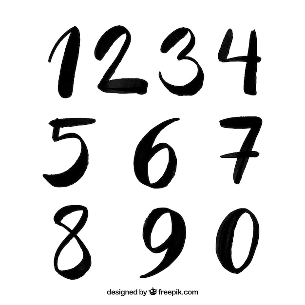 Free vector ink number collection