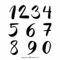 Free vector ink number collection