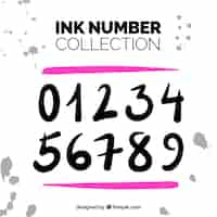 Free vector ink number collection