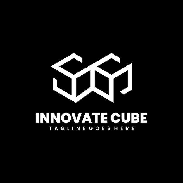 Vettore gratuito innovare il design del logo del cubo