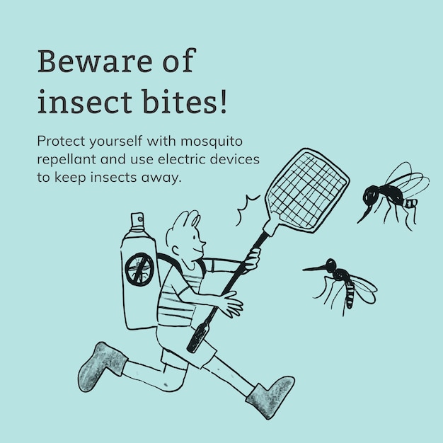 Insect bites template healthcare social media advertisement