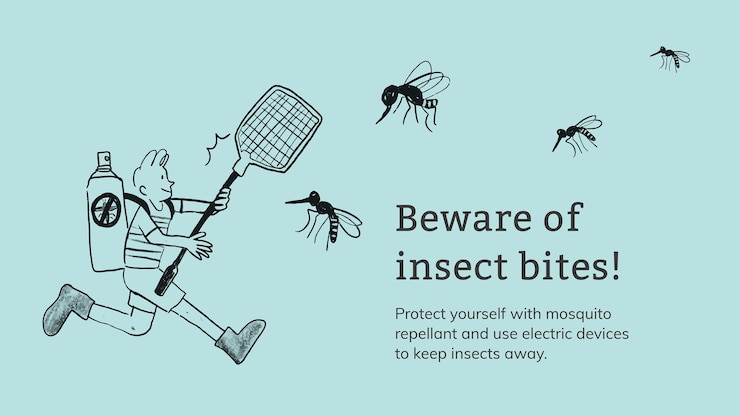 Free Vector insect bites template vector healthcare presentation