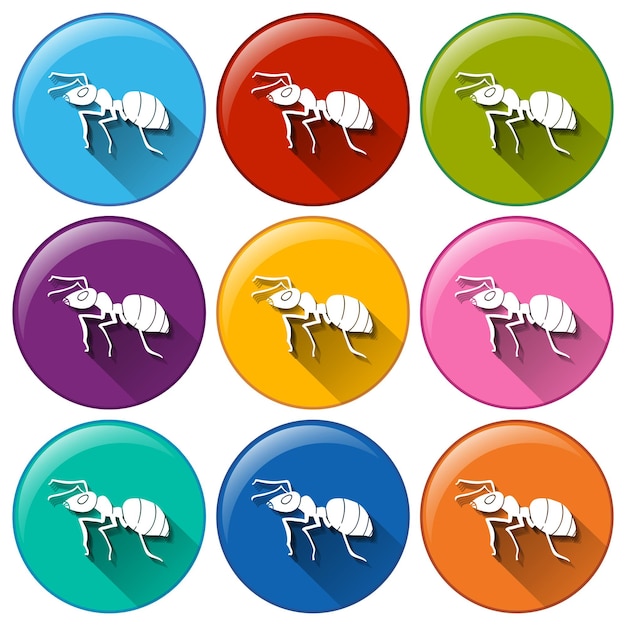 Бесплатное векторное изображение Иконки насекомых