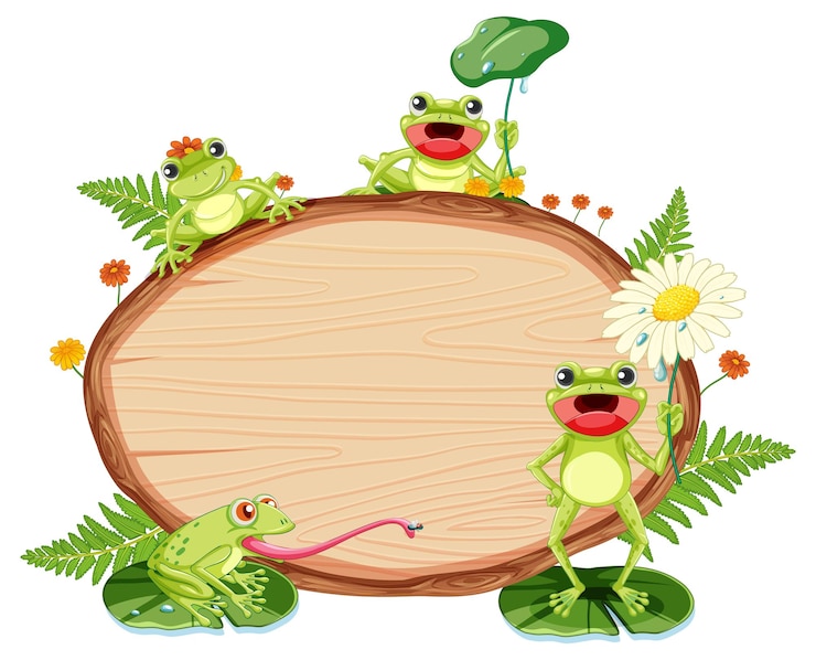 Free Vector insect with wooden frame board banner