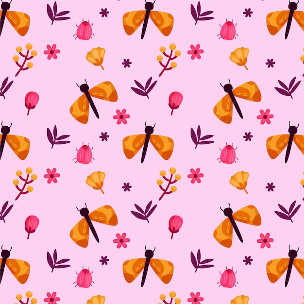 昆虫と花のパターン