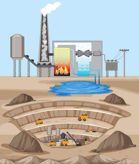 All'interno della fabbrica con carburante e energia idrica