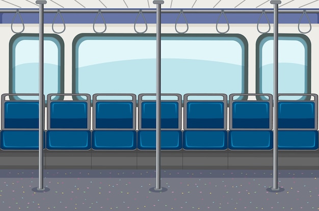 Бесплатное векторное изображение Внутри общественного транспорта без людей