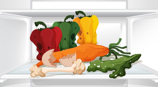 Free vector an inside the refrigerator with food