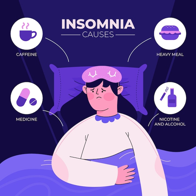 Insomnia causes illustration