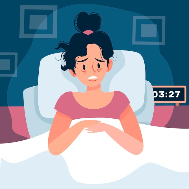 Free vector insomnia concept illustrated